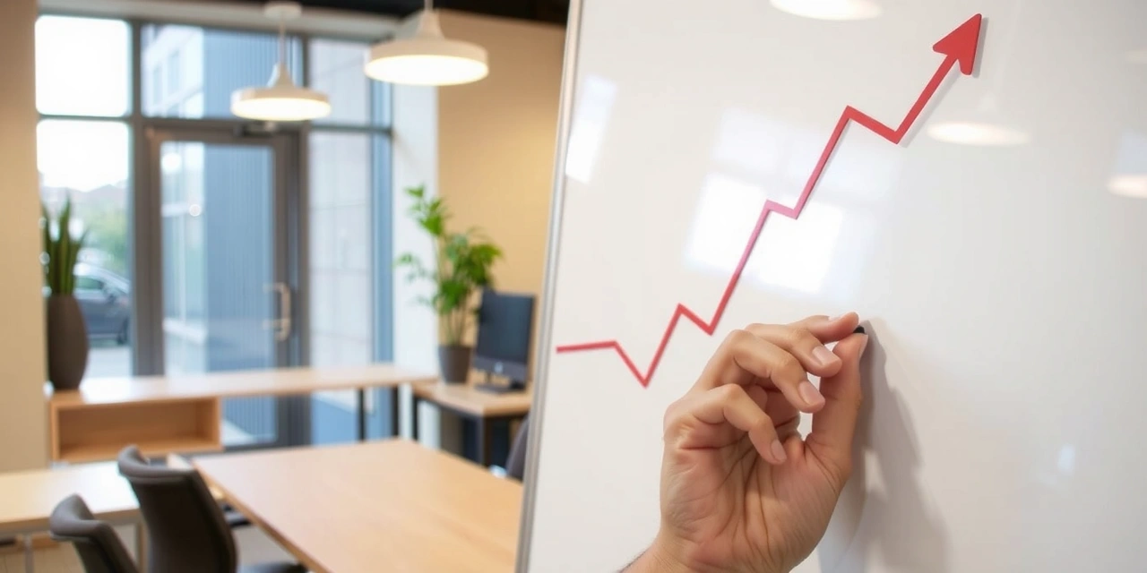 A hand drawing a graph showing positive progress, symbolizing commitment to success