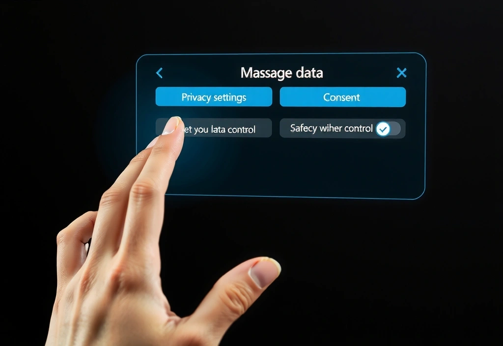 User interacting with digital privacy settings